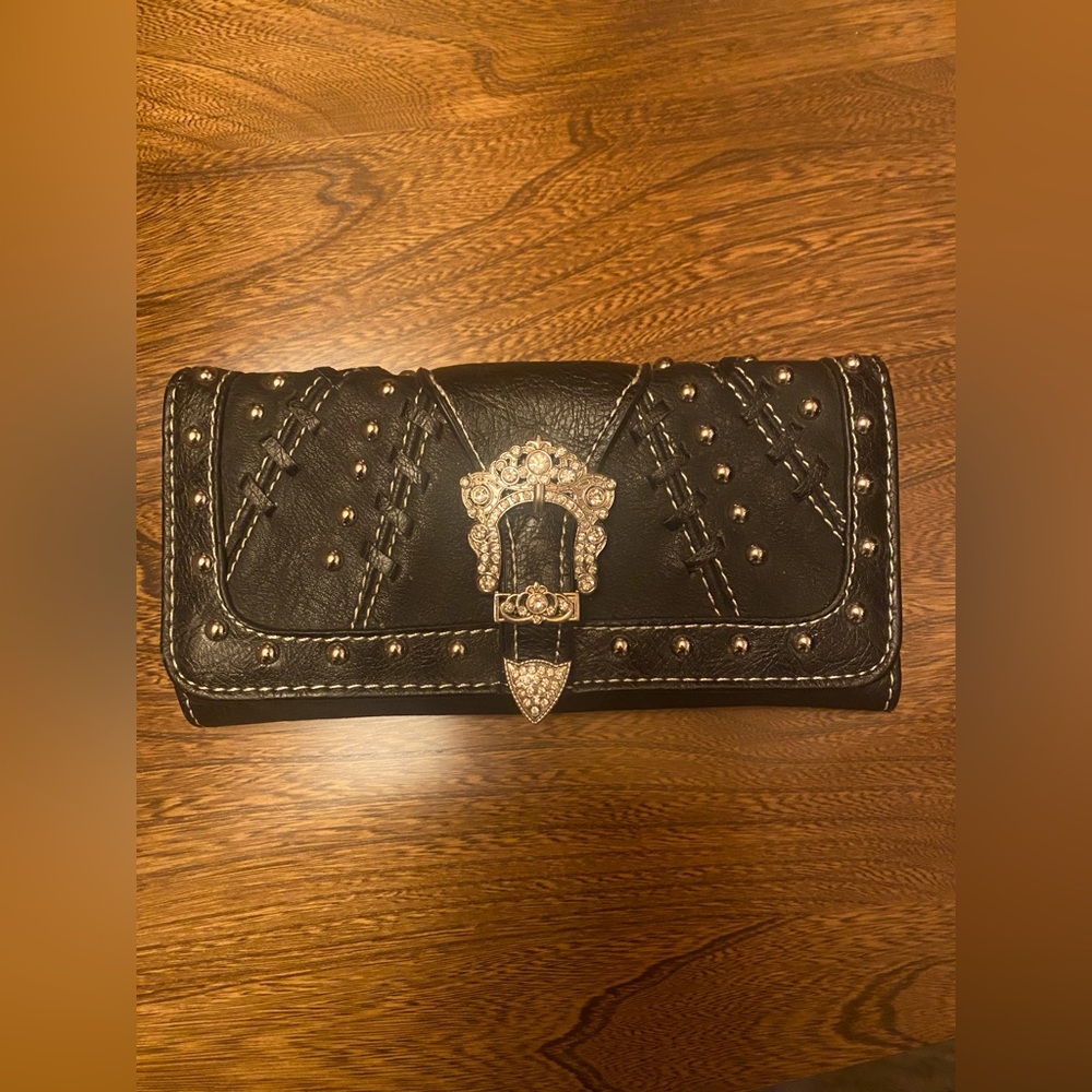 Unbranded black with silver studs women’s wallet